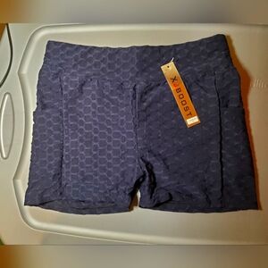 XJBoost Butt Cinched Scrunched Navy Shorts XL  tiktok